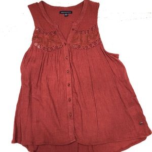 American Eagle orange blouse